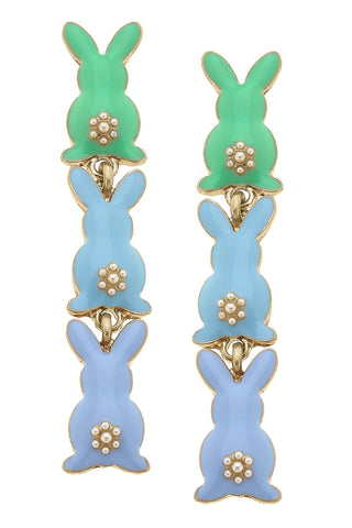 Bunny Butts Green Linked Earrings