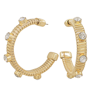 Crystal Ribbed Hoop