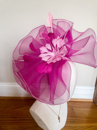 Pink on Pink Trim Fascinator