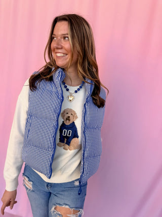 Gingham Puffer Vest