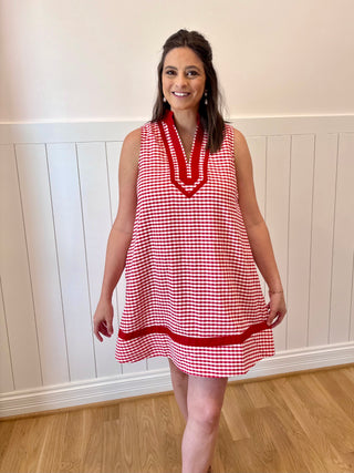beige dress with tights Toulouse Mini Dress | Red Gingham | Womens