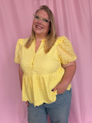 Celebration Eyelet Top- Curvy