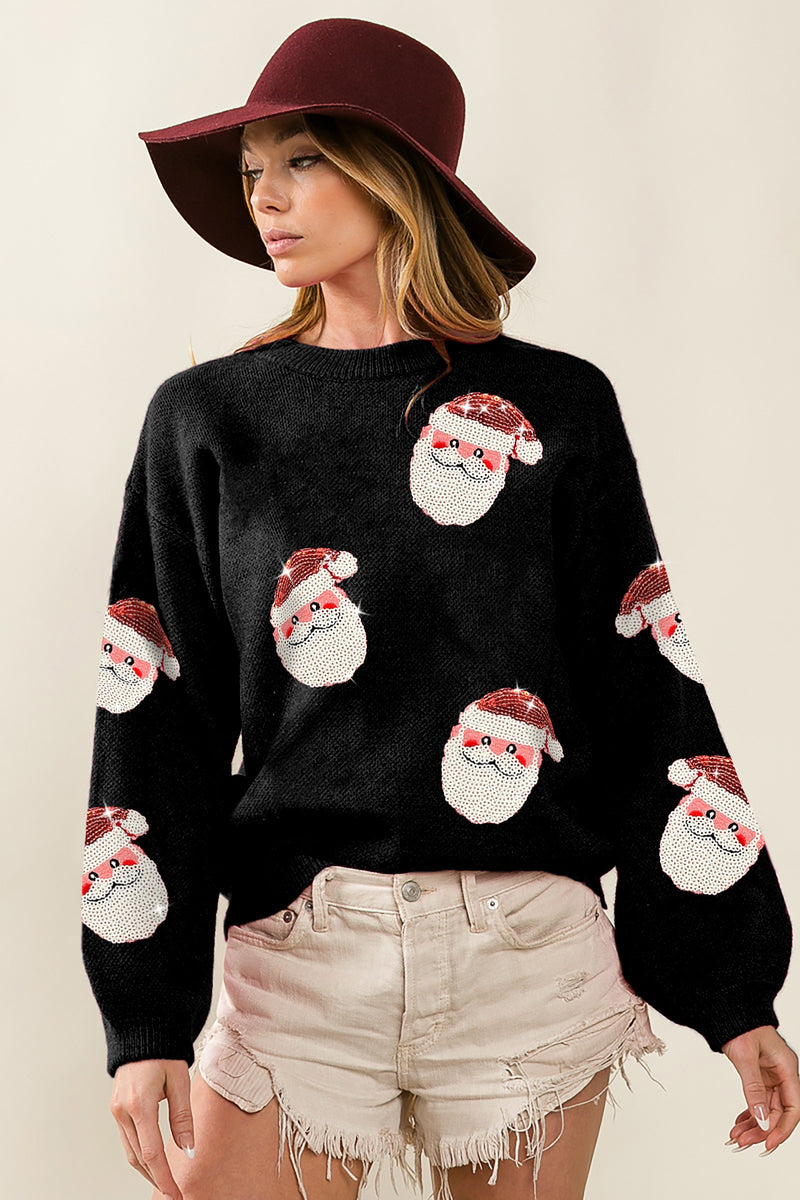 Sequin Santa Sweater