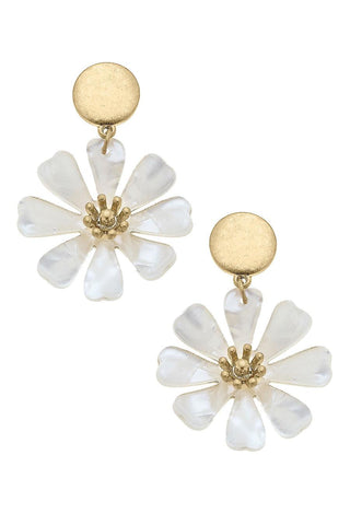 Daisy Pearl Drop Earring