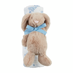 Ditsy Floral Swaddle & Bunny Rattle Set