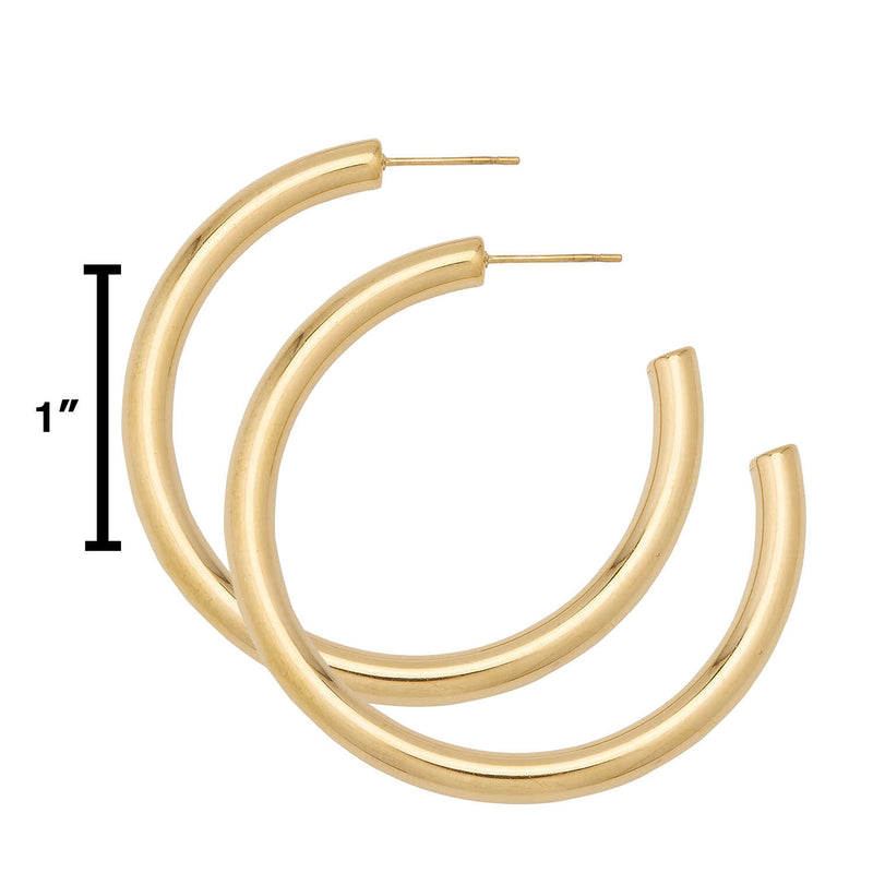 Shiny Gold Thick Large Hoop