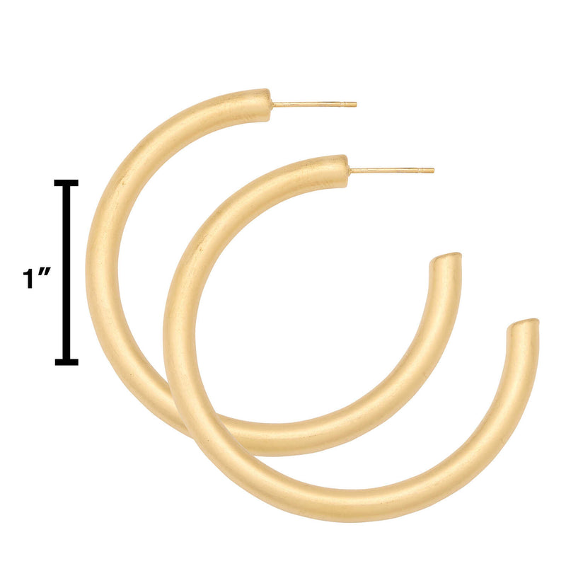 Matte Gold Thick Large Hoop