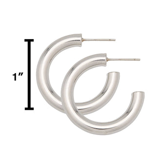 Shiny Silver Small Hoop