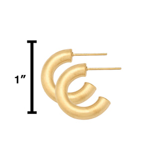 Matte Gold Huggie Hoop