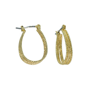 4 Row Textured Hoop - Gold