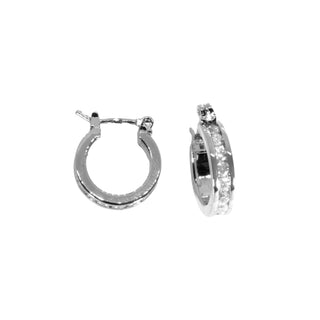 1/2" Small Channel CZ Hoop - Silver