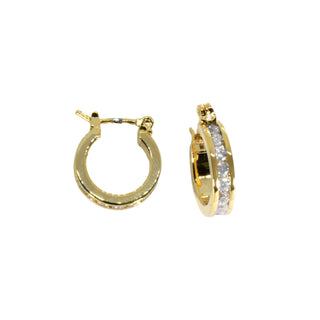 Small Channel CZ Hoop - Gold