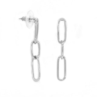 SILVER TRIPLE PAPER CLIP EARRING
