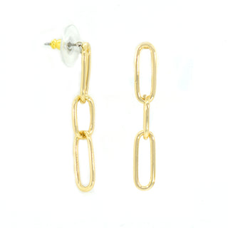 GOLD TRIPLE PAPER CLIP EARRING