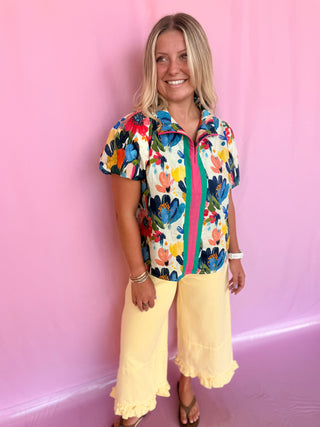 Watercolor Floral Top