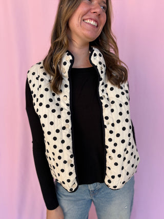 Polka Dot Quilted Vest