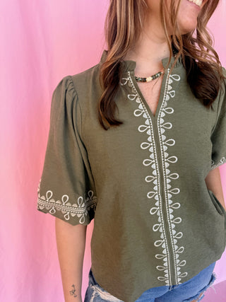 Embroidered Darling Top