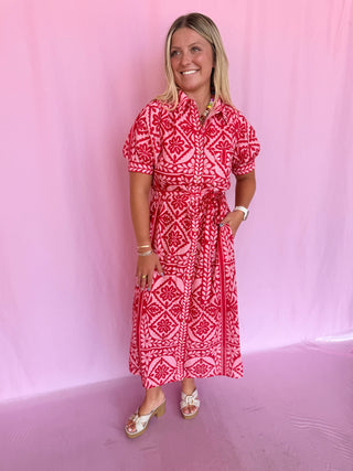 Waist Tied Midi Dress