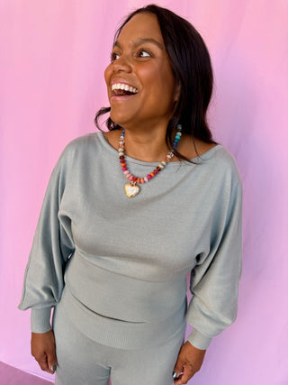 Boat Neck Dolman Top