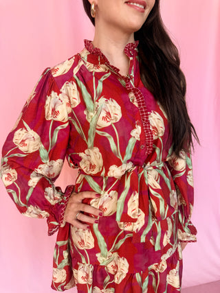 Tulip Belted Tiered Dress