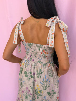 woman wearing floral dress