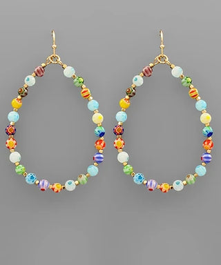 Multi Color Teardrop  Earrings