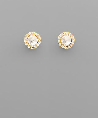 Lena Earrings Clear/Gold