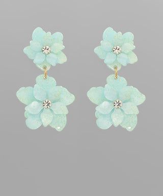 Mint Crystal Flower Dangle