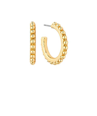 Gold Textured Metal Hoop Earrings