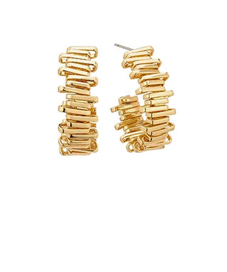 Irregular Texture Hoop Earrings
