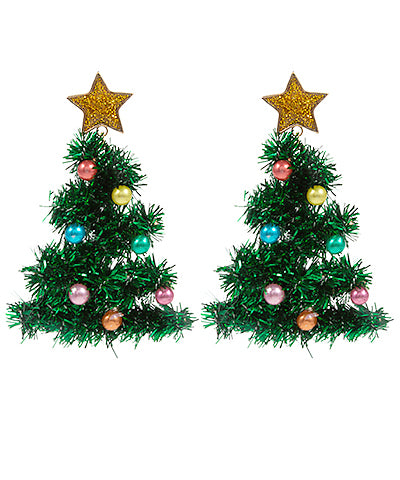 Green Christmas Tree Earring