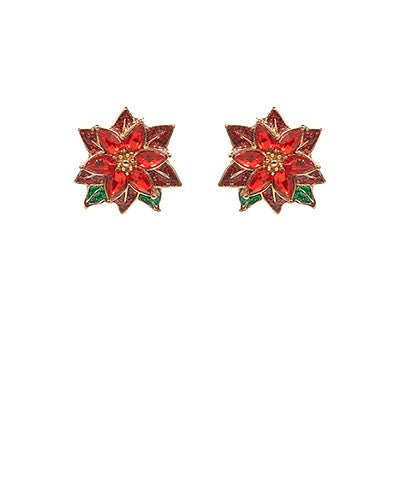 Poinsettia Flower Stud