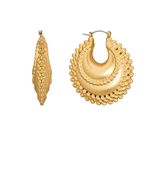 Gold 30mm Ball Textured Earrings