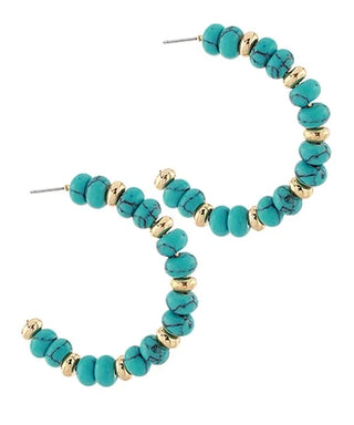 Turquoise Beads Semi Stone Earrings