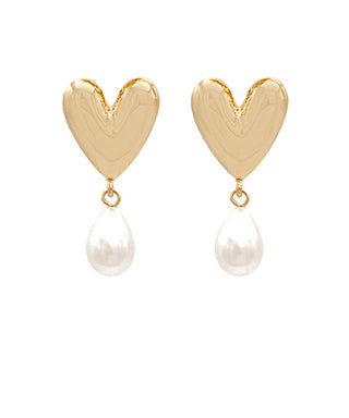 Puffy Heart Pearl Earring
