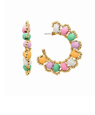 Colorful Wood Bead Hoop