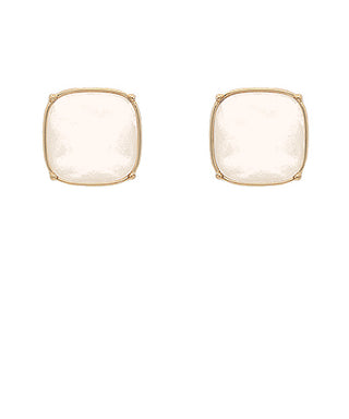 Epoxy Stone Square Stud Earrings