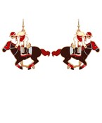 Red Jockey On Horse Earring