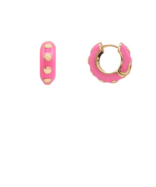 Pink Dot Huggie Hoop