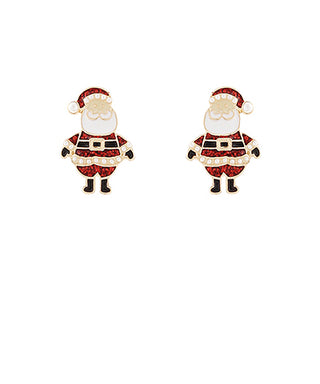 Santa Claus Enamel Earrings