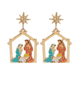 Nativity Enamel Drop Earrings