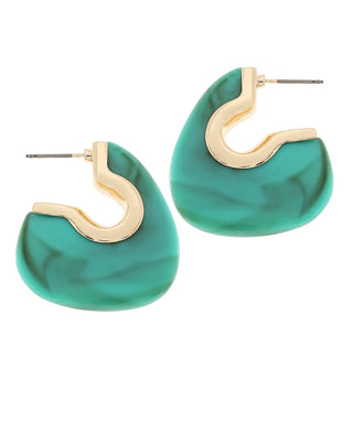 Turquoise Geometric Triangle Earrings
