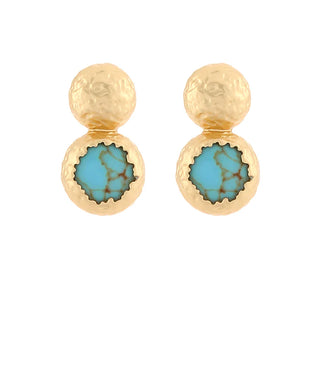 Turquoise Textured Stone Earrings