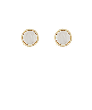 Coin Pearl Stud Earrings