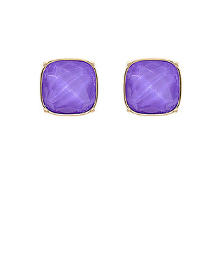 Purple Faceted Stone Earrings