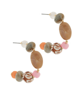 Natural Resin & Ceramic Bead Earrings