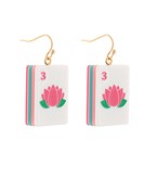 Lotus/Pink Mahjong Earrings