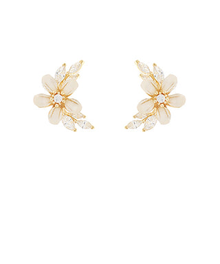 Flower & Baguette Earrings