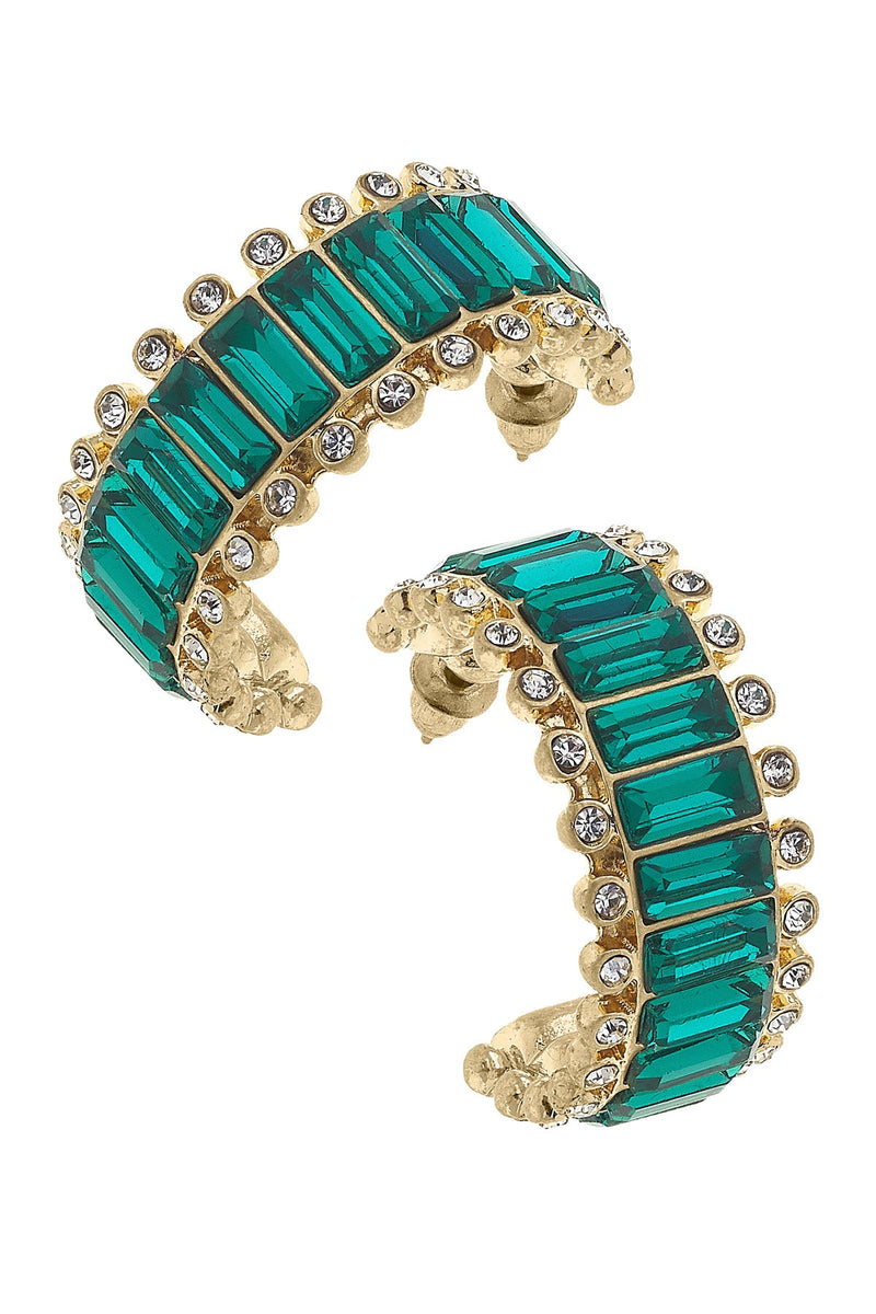 Emerald Katherine Baguette Hoop