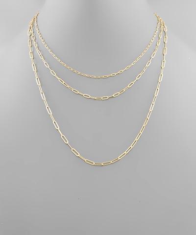 Gold Emery Paperclip Necklace